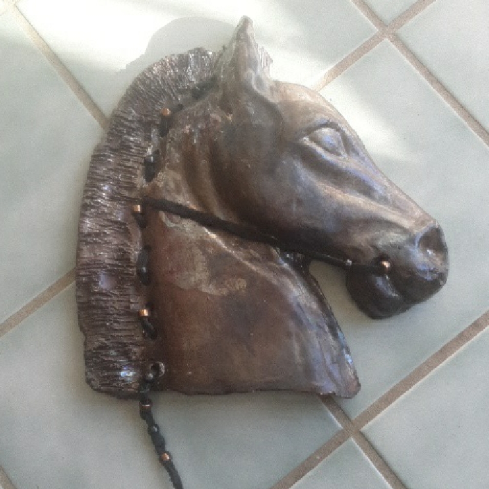 Bronze Colored Horse Head Wall Art